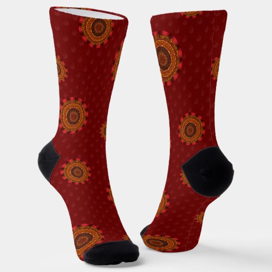 Feuer Mandala Socken (Gewinkelt)