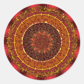 Feuer-Mandala-Sticker Runder Aufkleber (Vorderseite)