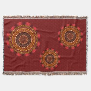 Feuer Mandala Throw Blanket Decke