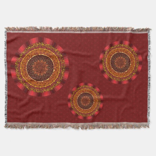 Feuer Mandala Throw Blanket Decke (Vorderseite)