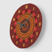 Feuer-Mandala-Uhr Große Wanduhr (Winkel)