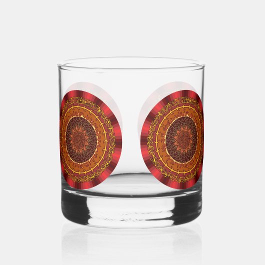 Feuer Mandala Whiskyglas (Vorderseite)