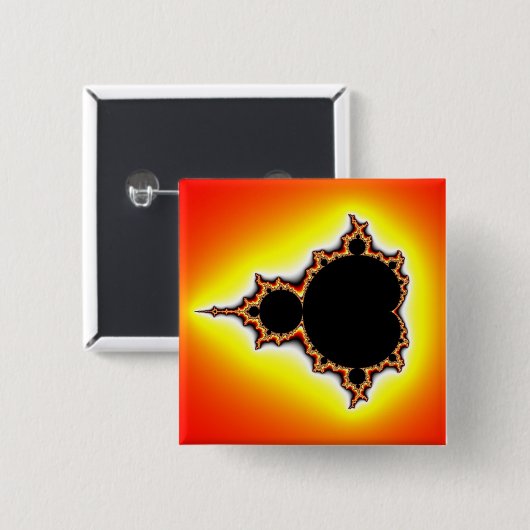 Feuer-Mandelbrot-Fraktal Button (Vorne & Hinten)