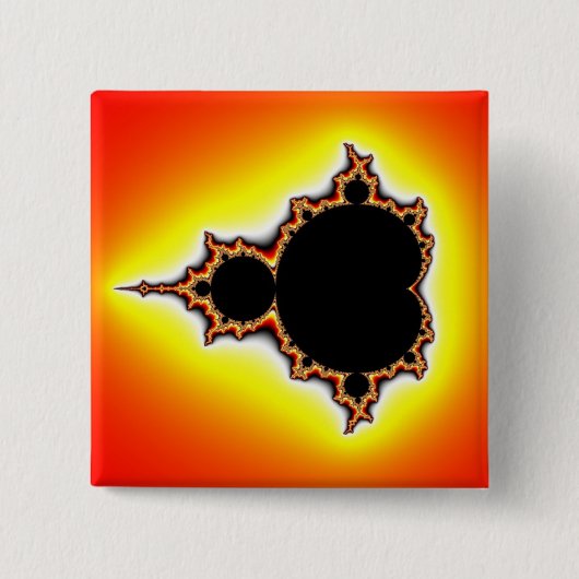 Feuer-Mandelbrot-Fraktal Button (Vorderseite)