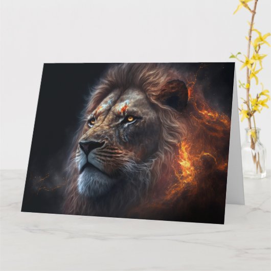 Feuer Mane Lion Karte (Gelbe Blume)