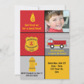 Feuer-Motor-Geburtstags-Party Einladung (Vorderseite)
