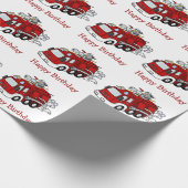 Feuer-Motor-LKW-und Feuerwehrmann-Jungen-alles Geschenkpapier (Ecke)