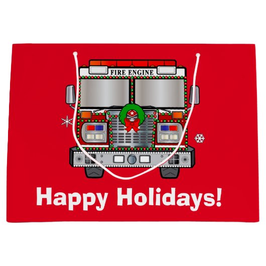 Feuer-Motor verziert für Weihnachten Große Geschenktüte (Vorderseite)