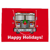 Feuer-Motor verziert für Weihnachten Große Geschenktüte (Rückseite)