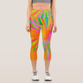 FEUER MULTI FARBFANTASY FLORAL DESIGN CAPRI LEGGINGS (Vorderseite)