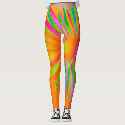 FEUER MULTI FARBFANTASY FLORAL DESIGN LEGGINGS (Vorderseite)