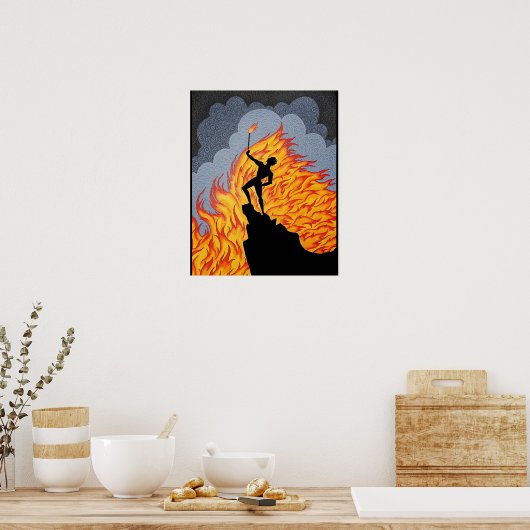 "Feuer (nach Erte)" Poster (Küche)