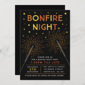 Feuer-NachtParty Einladung (Vorne/Hinten)