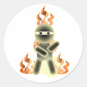 Feuer Ninja (von L. kolohe Nick) Runder Aufkleber