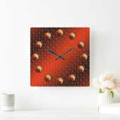 Feuer Ochse Quadratische Wanduhr (Zuhause)