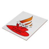 Feuer oder Flammen und Herz mit Zitat Pfingsten Fliese (Seite)