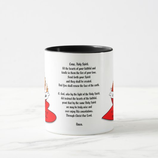 Feuer oder Flammen und Herz mit Zitat Pfingsten Tasse (Zentrum)