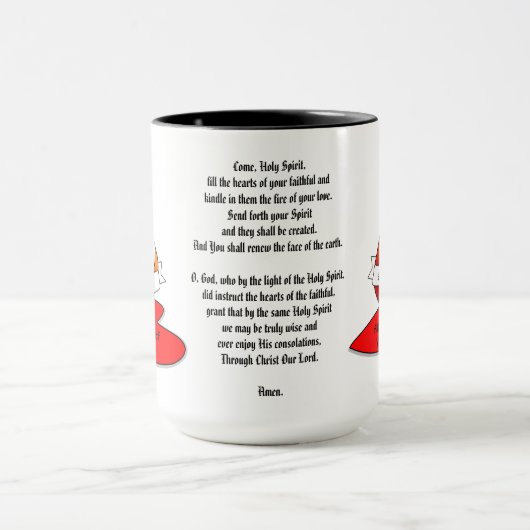 Feuer oder Flammen und Herz mit Zitat Pfingsten Tasse (Zentrum)