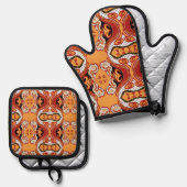 Feuer Ofenhandschuh & Topflappen-Set (Vorderseite/Rückseite)