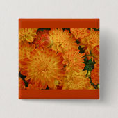 Feuer Orange Chrysanthemas Button (Vorderseite)