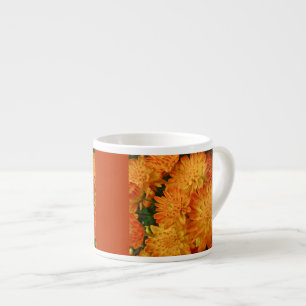Feuer Orange Chrysanthemas Espressotasse