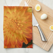 Feuer Orange Chrysanthemas Geschirrtuch (Viertel Falte)