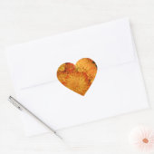 Feuer Orange Chrysanthemas Herz-Aufkleber (Umschlag)