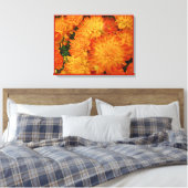 Feuer Orange Chrysanthemas Leinwanddruck (Insitu (Schlafzimmer))