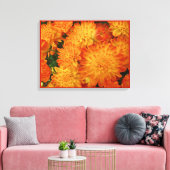 Feuer Orange Chrysanthemas Leinwanddruck (Insitu (Wohnzimmer))