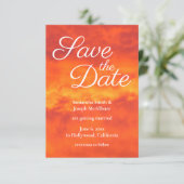 Feuer Orange Cloudy Sunset Foto Save the Date Einladung (Stehend Vorderseite)