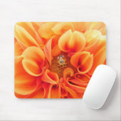 Feuer Orange Dahlia mit Lady Bug Blume Mousepad (Mit Mouse)