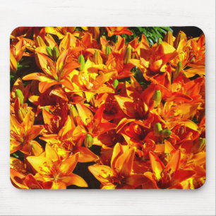 Feuer Orange Lily Blume Mousepad