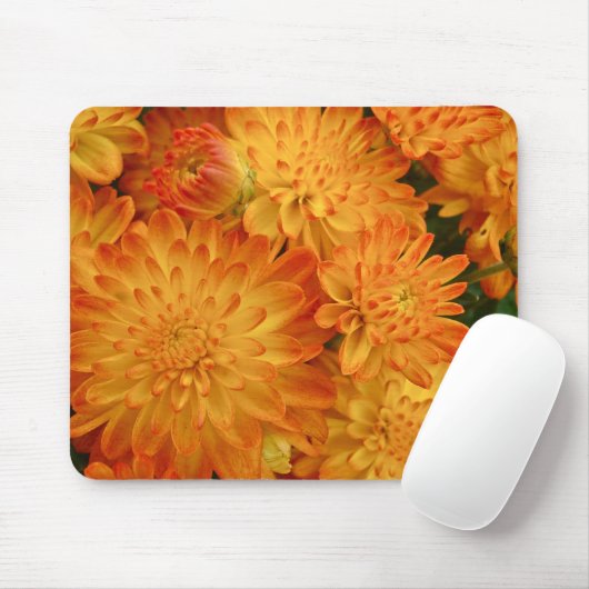 Feuer-Orangen-Chrysanthemen Mousepad (Mit Mouse)