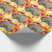 Feuer Orchid, abstrakte, lebendige Aquarellblüte Geschenkpapier (Ecke)