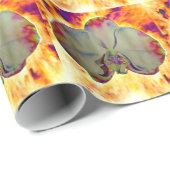 Feuer Orchid, abstrakte, lebendige Aquarellblüte Geschenkpapier (Rolleneckpunkt)