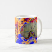 Feuer Orchid, abstrakte, lebendige Aquarellblüte Kaffeetasse (VorderseiteRechts)