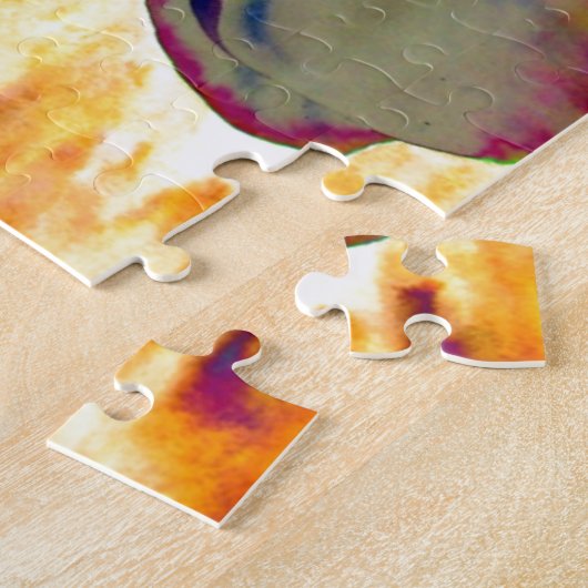 Feuer Orchid, abstrakte, lebendige Aquarellblüte Puzzle (Seite)