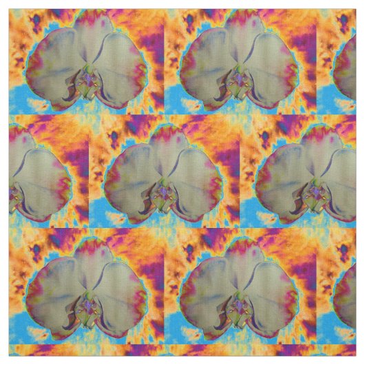 Feuer Orchid, abstrakte, lebendige Aquarellblüte Stoff (Muster)