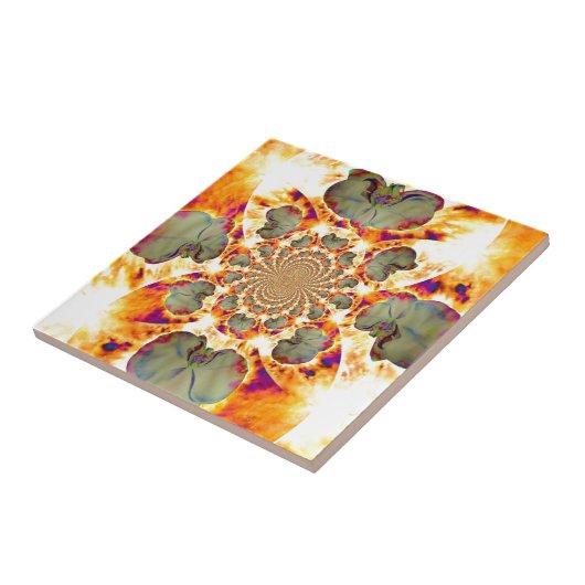 Feuer Orchid, abstrakte tropische Blumenbemalung Fliese (Seite)