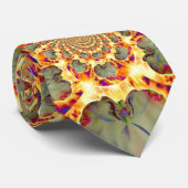 Feuer Orchid, abstrakte tropische Blumenbemalung Krawatte (Gerollt)