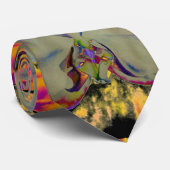 Feuer Orchid, abstrakte tropische Blumenbemalung Krawatte (Gerollt)