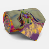 Feuer Orchid, abstrakte tropische Blumenbemalung Krawatte (Gerollt)