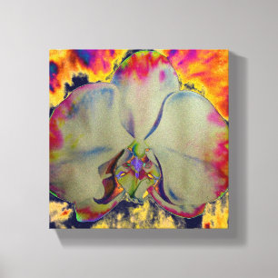 Feuer Orchid, abstrakte tropische Blumenbemalung Leinwanddruck