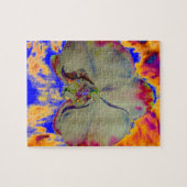 Feuer Orchid, abstrakte tropische Blumenbemalung Puzzle (Horizontal)