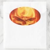 Feuer Ovaler Aufkleber (Tasche)