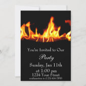 Feuer-Party laden Einladung (Vorderseite)