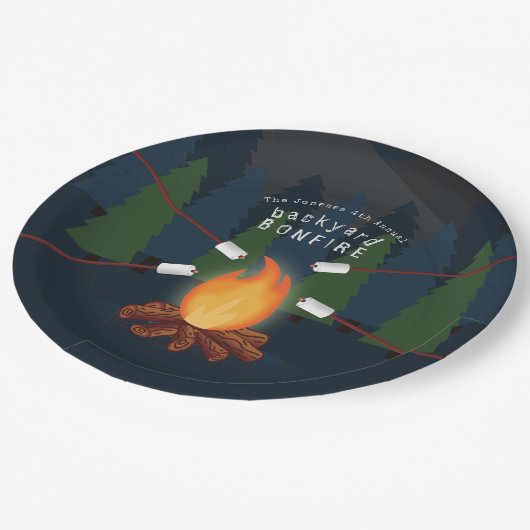 Feuer-Party Pappteller (Schrägansicht)