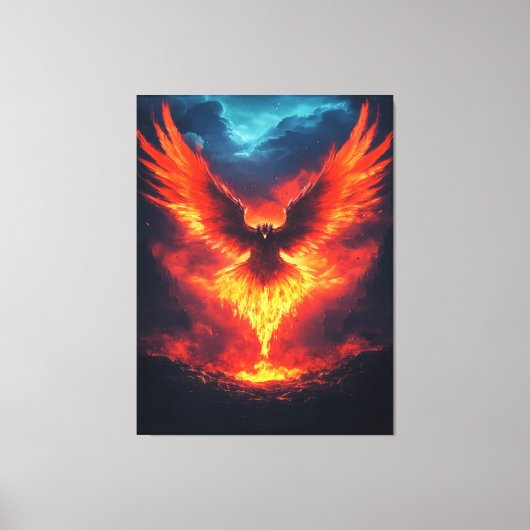 Feuer Phoenix aufstrebende Canvas Print Leinwanddruck (Vorderseite)