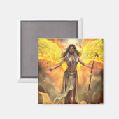 Feuer Phoenix Ma'at Magnet (Vorderseite/Rückseite)