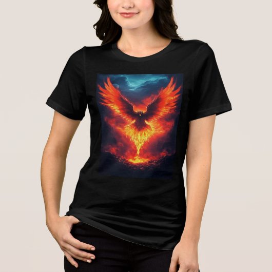 Feuer Phoenix steigendes Tri-Blend-Shirt Tri-Blend Shirt (Vorderseite)